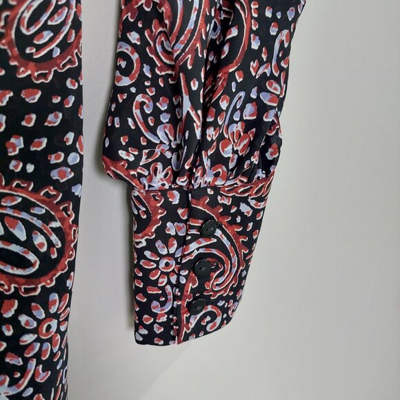 NEW Banana Republic PRINT BISHOP-SLEEVE TOP, Size M - Picture 5 of 14